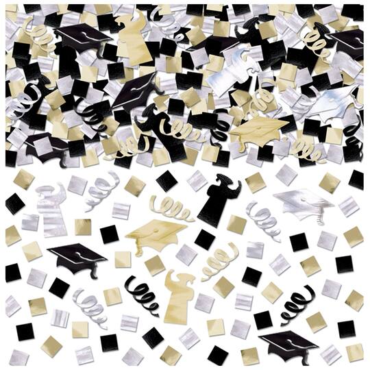 Black, Gold & Silver Graduation Confetti